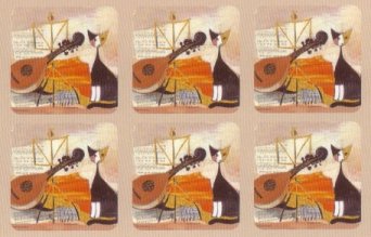 Pimpernel Musical Cat Coasters   Set of 6