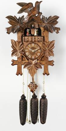 Cuckoo Clock Eight Day Musical Five Leaves and One Bird