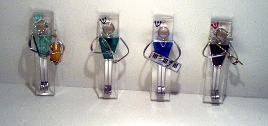 Judaica - Stained Glass  Mezuzahs for Musicians