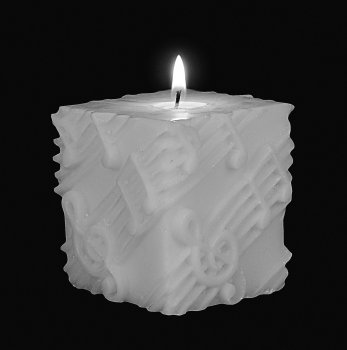 Square Pillar Candle White on White