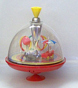 Musical Toy Top With Circus Scene
