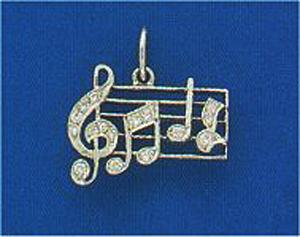 Pendant with  Diamond Notes & G Clef on Staff