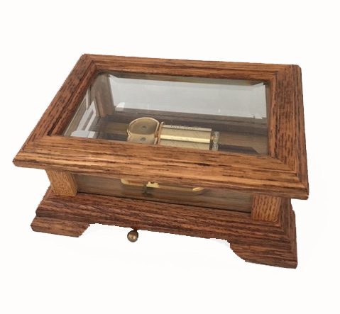 Honey Oak and Glass 30  note Music Box