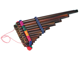 Bamboo Pan Flute in Green with Pipes of Different Notes