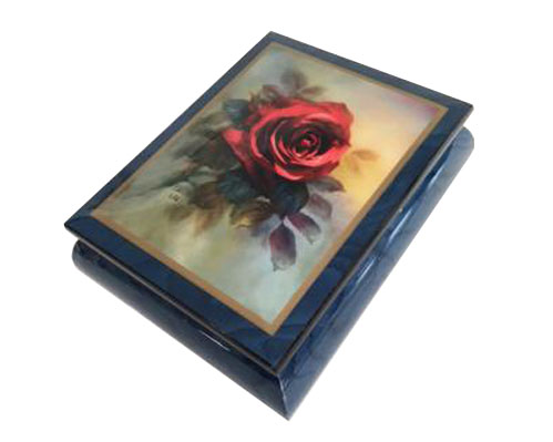 Lena Liu Red Rose on Blue Box