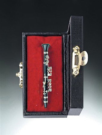 Miniature Clarinet 3 inch in Black with case 