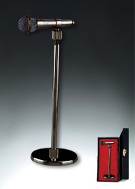 Miniature Black Microphone and stand