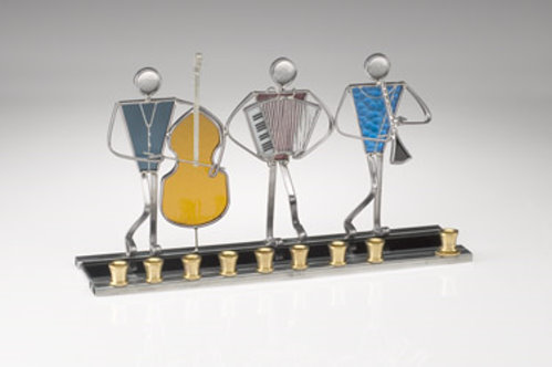 Stained Glass Menorah - Kezmer Trio