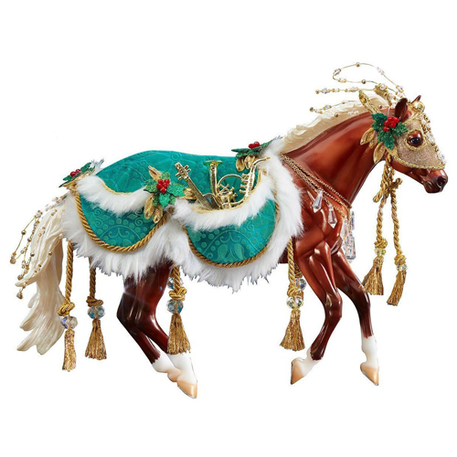 Lovely white porcelain carousel horse draped in pink