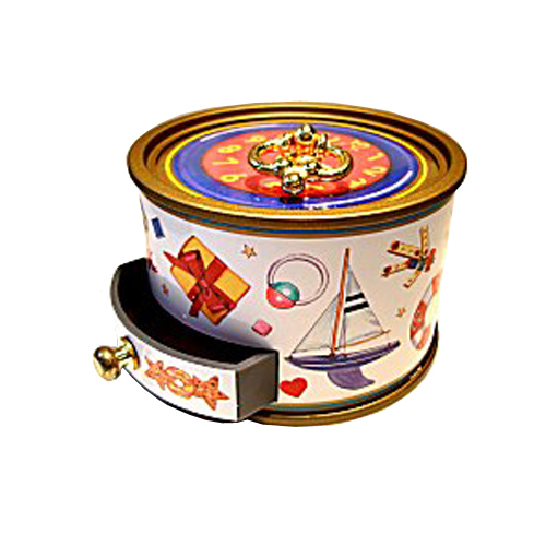 Keepsake Musical Box with Clock and Toys Design