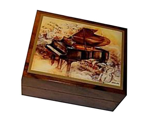 decoupage Music Box with Piano and Angels