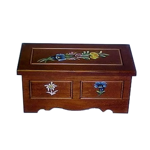Musical Hope Chest (1.18) hand painted with Swiss movement
