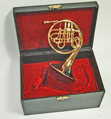 5" Miniature French Horn and Case