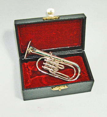 Miniature Baritione Horn / Tuba Silver Tone 3.5