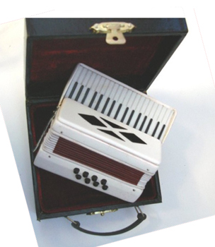 White miniature accordian