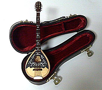 Miniature bouzouki and case