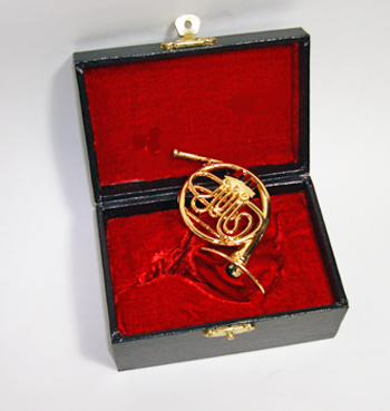 Miniature French Horn and case