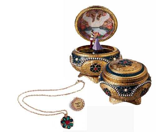Musical shop box necklace