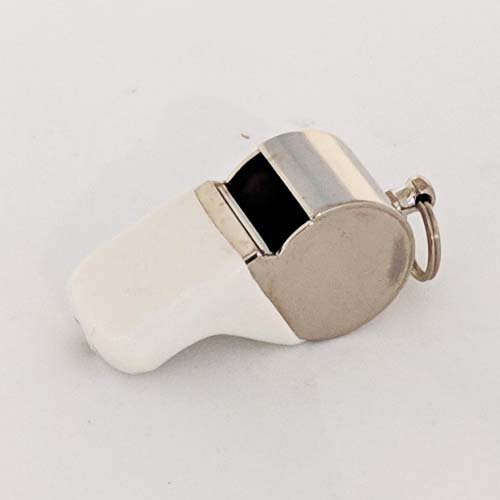 Nickel Plated Whistle with protective guard