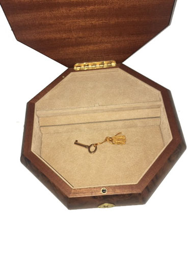 Octagon Musical Jewelry Box with Instrument Inlay (1.30) (1.36)
