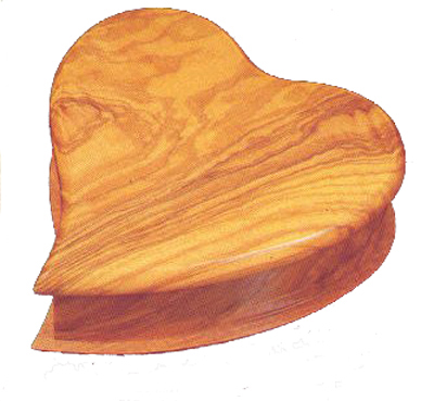 Olive Wood Heart Shaped Music Box