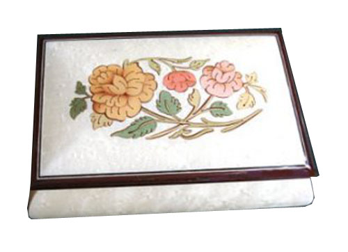 White Music Box with Floral Design