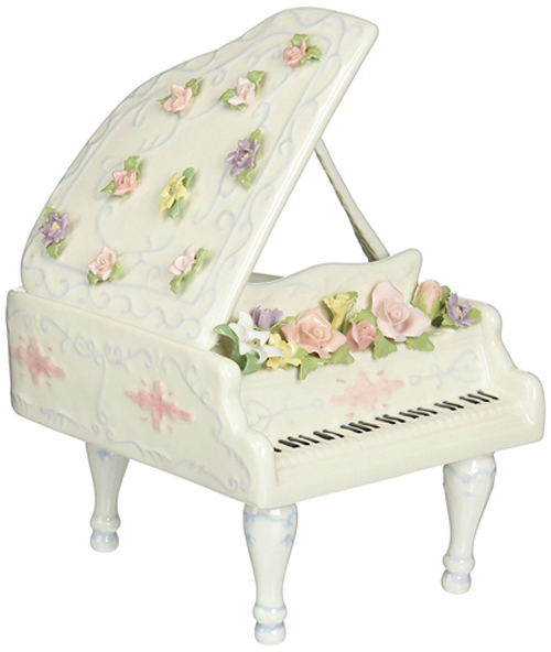 Porcelain piano with flowers