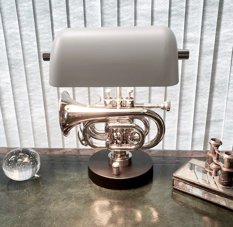 custom made pocket trumpet desk lamp