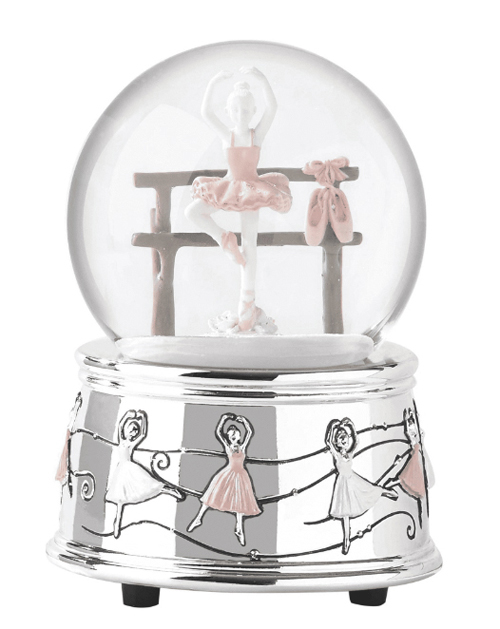 Reed and Barton  Ballerina in Snow Globe with silver base