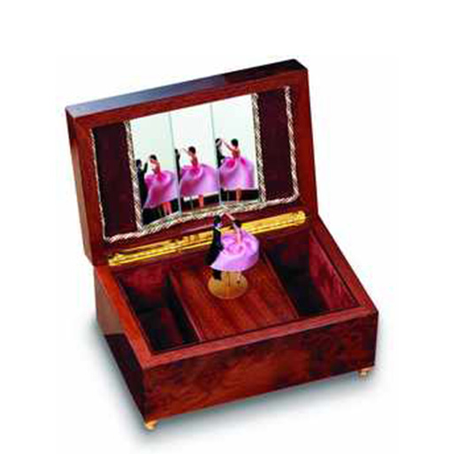 Reuge Dancing Couple in Burled Elm Musical Box