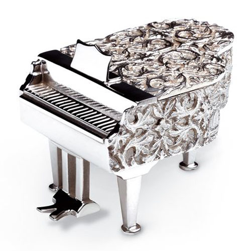 Miniature Piano in Solid Silver from the Reuge Collection