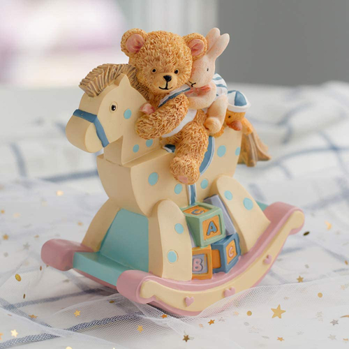 Rocking Horse with Teddy Bear, Rabbit and Duck