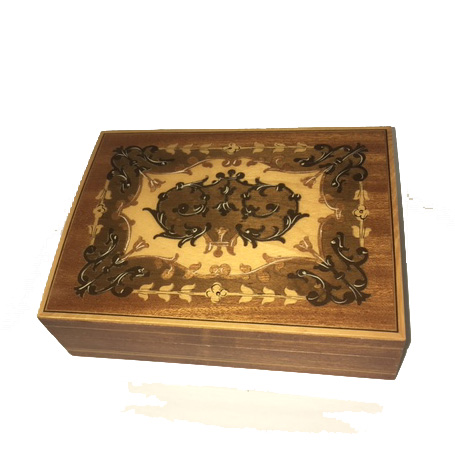 Vintage Small Intricate Italian Inlay Music Box