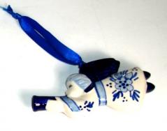 Delft Blue Flying Angel Ornament