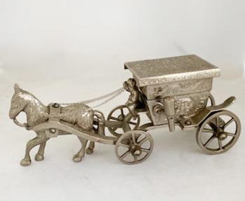 Zimbalist Silver on Brass Wagon with Burro