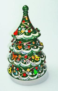 Rotating Russian Enamel Musical Christmas Tree