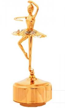 revolving 24k gold plated ballerina musical figurine
