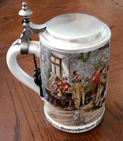 Lidded Tankard featuring dancers