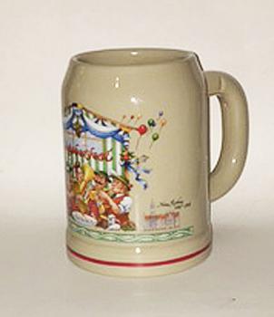 Stoneware Beer Mug featuring Oompah Band