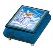 Blue Music Box Features Kissing  Angels