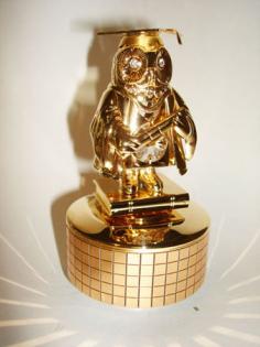 24K Gold Plated rotating Graduation owl musical figurine