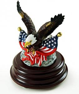 EAgle figurine with American flag