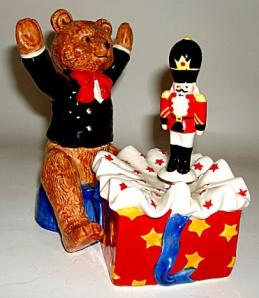 Teddy Bear and Toy Soldier Musical Figurine
