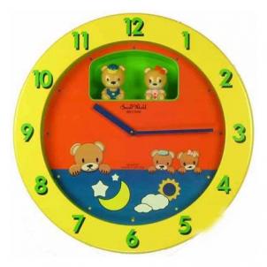 Musical Clock with Teddy Bears