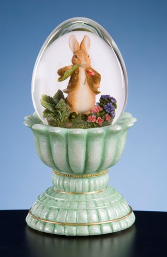 Beatrix Potter Benjamin Bunny Egg Shaped Waterglobe