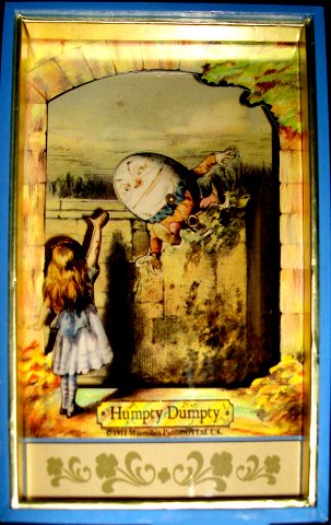 Alice in Wonderland  with Humpty Dumpty - Animated Small Musical Shadow Box