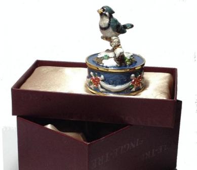 little blue jay revolving Musical figurine