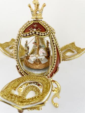 Musical Ornate Wonderous Carousel Goose Egg