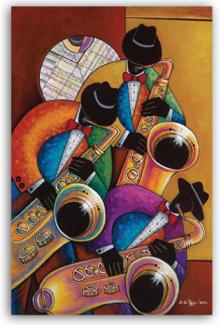 Colorful Modern style SaxTrio Art on Canvas