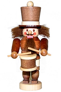 A Nutcracker Miniature Drummer in Natural Woods